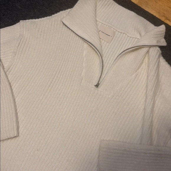 Lucky Brand Cream Ribbed Half-Zip Sweater - Picture 10 of 10